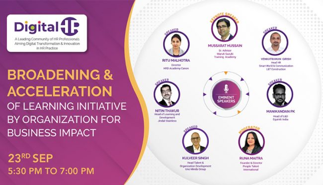 Broadening & Acceleration of Learning Initiative by Organization for Business Impact